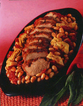Sage Roasted Pork Tenderloin with Beans